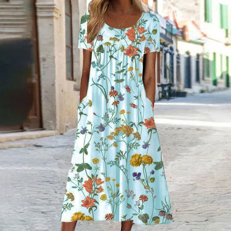 Vestido floral con corte favorecedor para mujer | Diseño estampado y cómodo