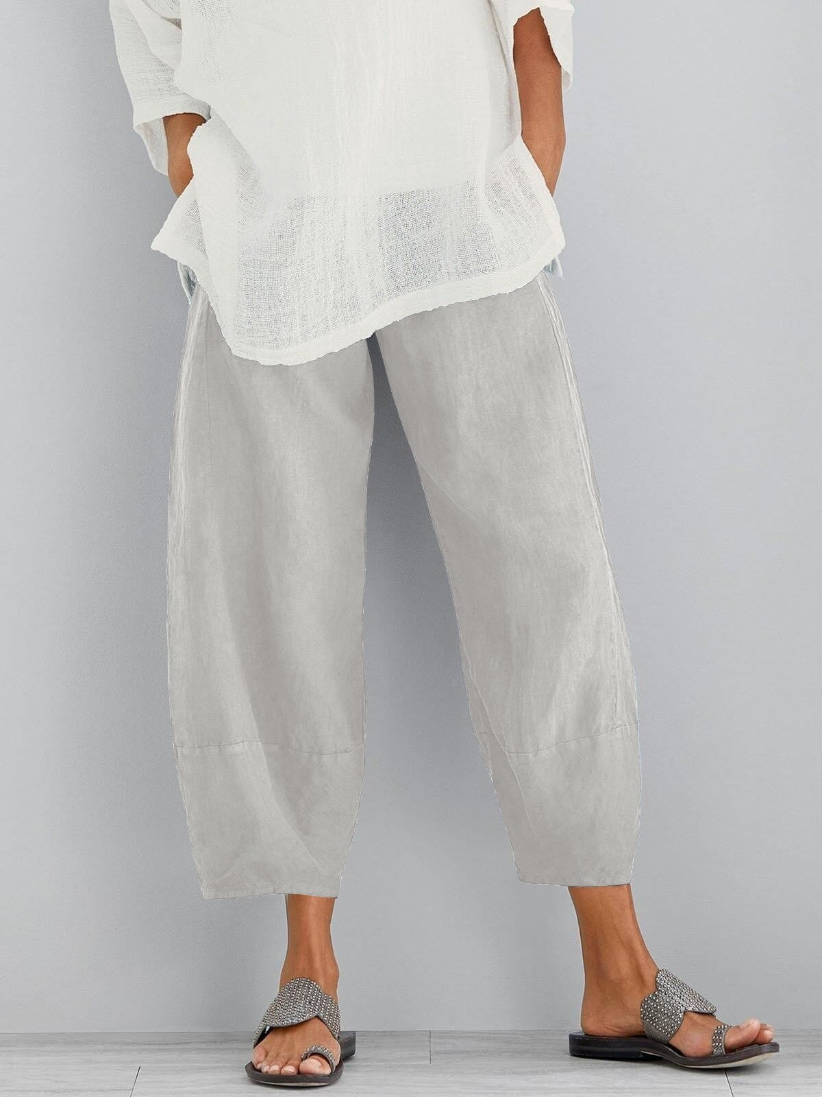 Pantalón corto holgado de algodón para mujer | Cintura elástica con bolsillos