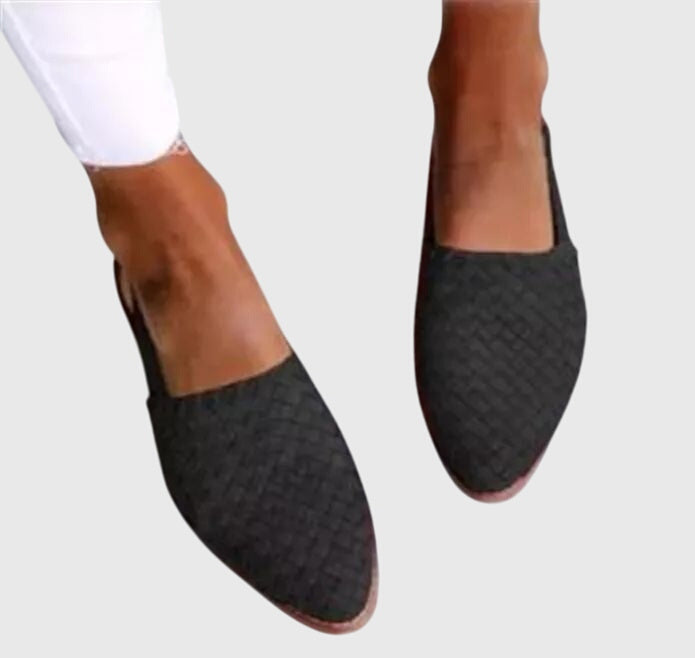 Bailarinas tejadas con tira ajustable en el talón | Punta cerrada para mujer