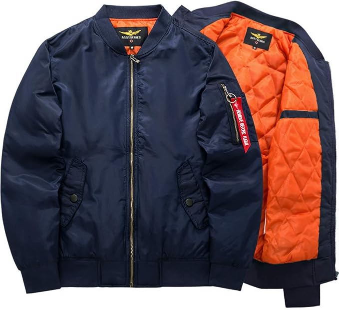 Hombre Cazadora Bomber Acolchada | Forro Cálido & Cierre de Cremallera | Otoño e Invierno