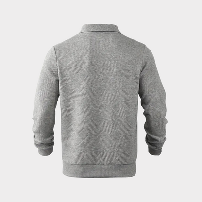 Hombre Jersey con Cremallera | Estampado Geométrico & Cuello con Solapa | Otoño e Invierno