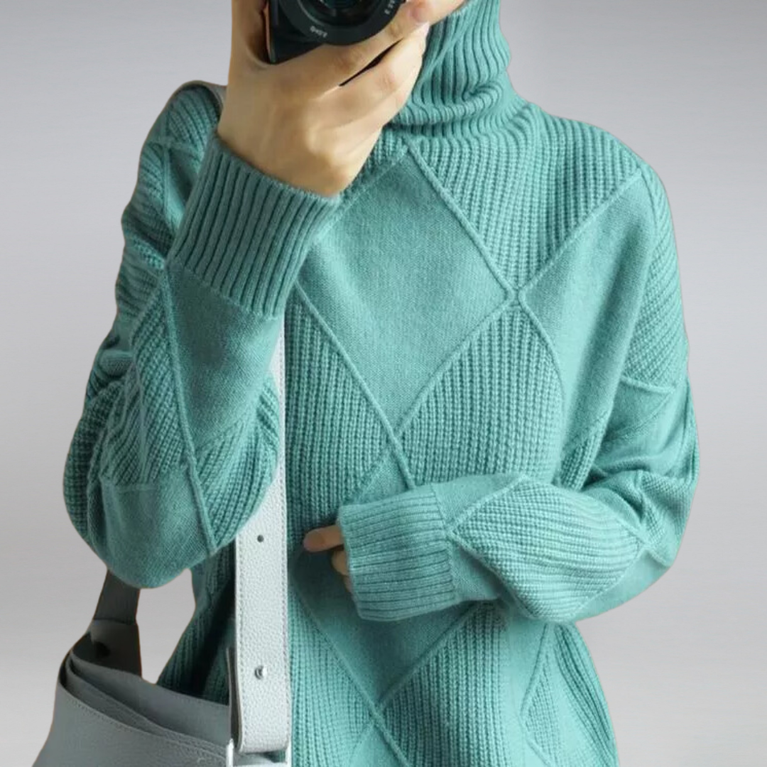 Mujer Jersey de Cuello Vuelto de Cachemira | 100% Cachemira & Cuello Alto | Otoño e Invierno