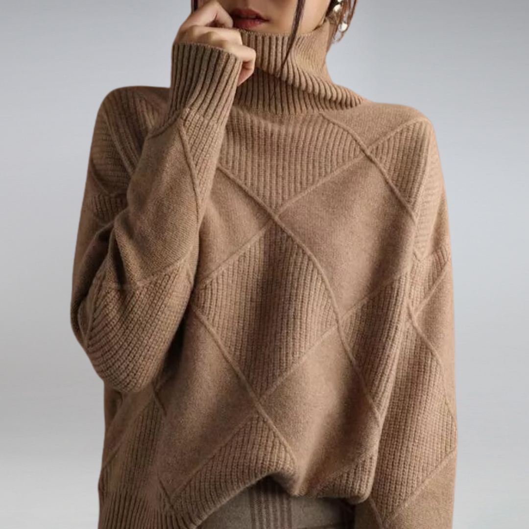 Mujer Jersey de Cuello Vuelto de Cachemira | 100% Cachemira & Cuello Alto | Otoño e Invierno