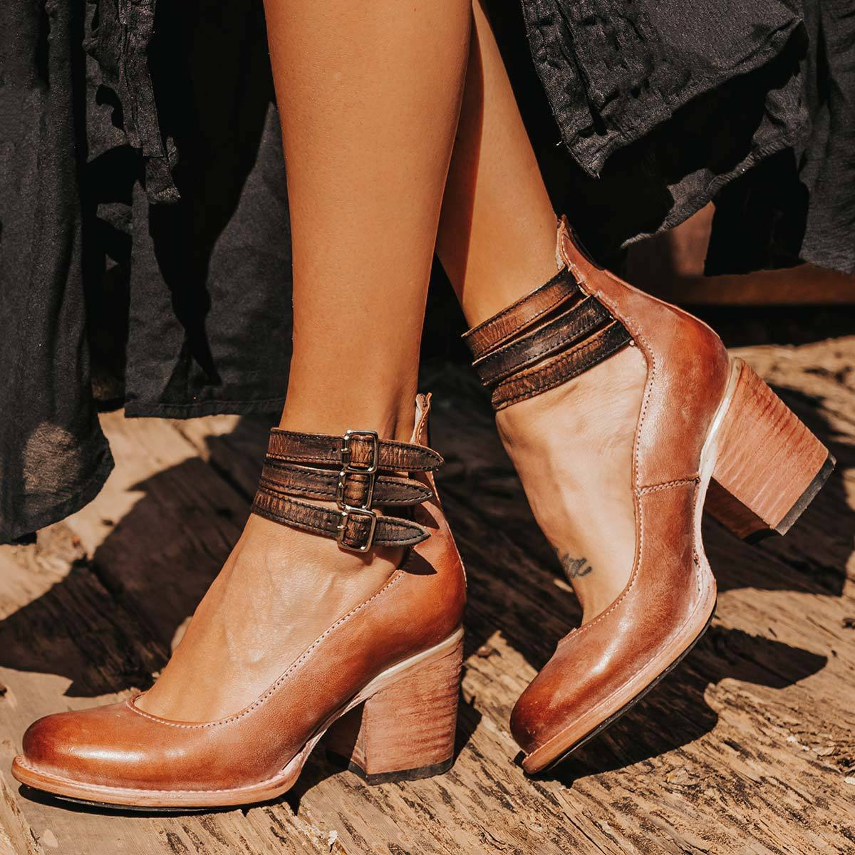 Elegantes sandalias de verano para mujer | Piel sintética marrón claro