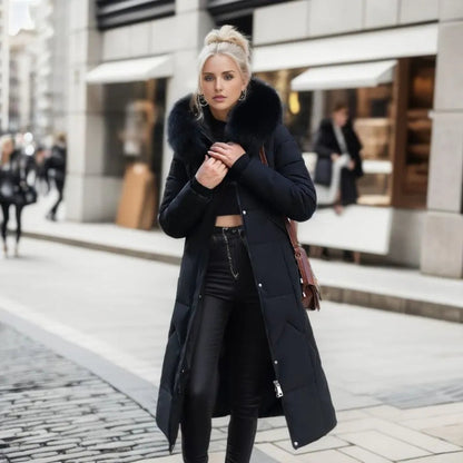 Mujer Abrigo Largo de Invierno | Capucha Ajustable & Bolsillos Profundos | Otoño e Invierno