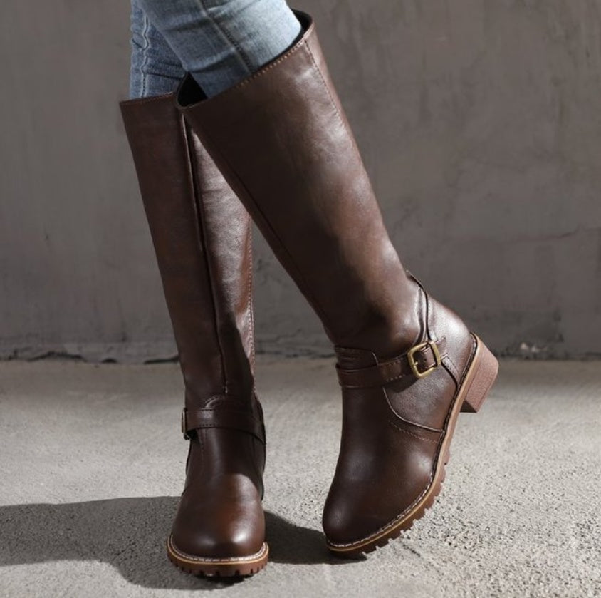 Mujer Botas Estilo Martin | Suela Antideslizante & Tacón Ancho | Uso Diario
