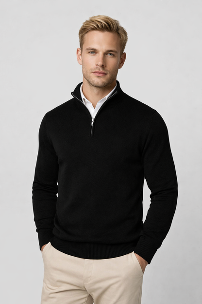 Hombre Jersey con Media Cremallera | Cuello Alto & Corte Regular | Otoño e Invierno