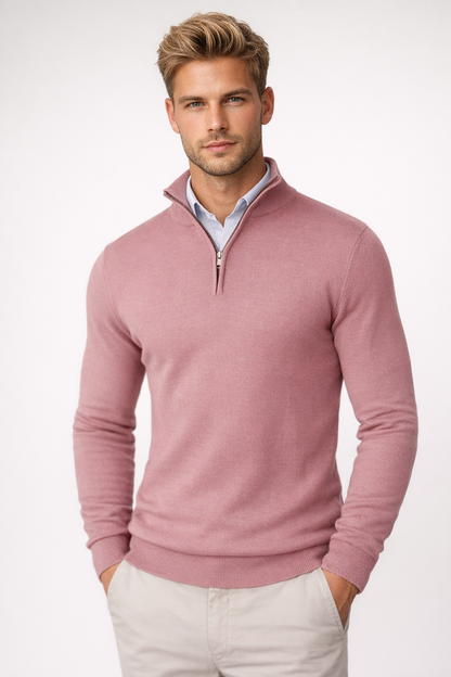 Hombre Jersey con Media Cremallera | Cuello Alto & Corte Regular | Otoño e Invierno