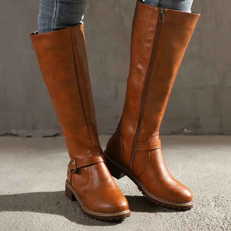 Mujer Botas Estilo Martin | Suela Antideslizante & Tacón Ancho | Uso Diario