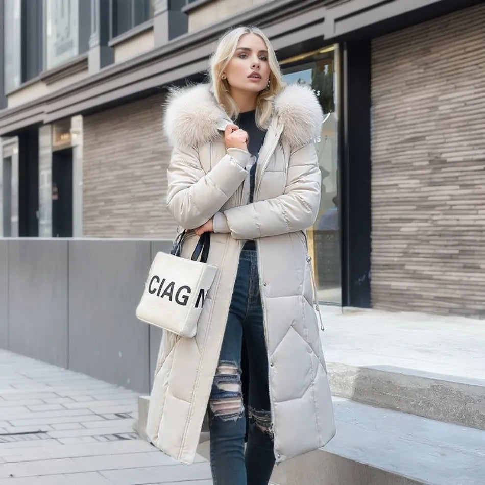 Mujer Abrigo Largo de Invierno | Capucha Ajustable & Bolsillos Profundos | Otoño e Invierno