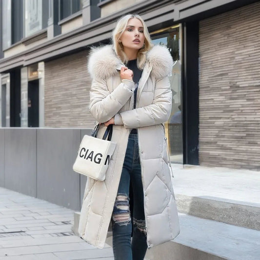 Mujer Abrigo Largo de Invierno | Capucha Ajustable & Bolsillos Profundos | Otoño e Invierno