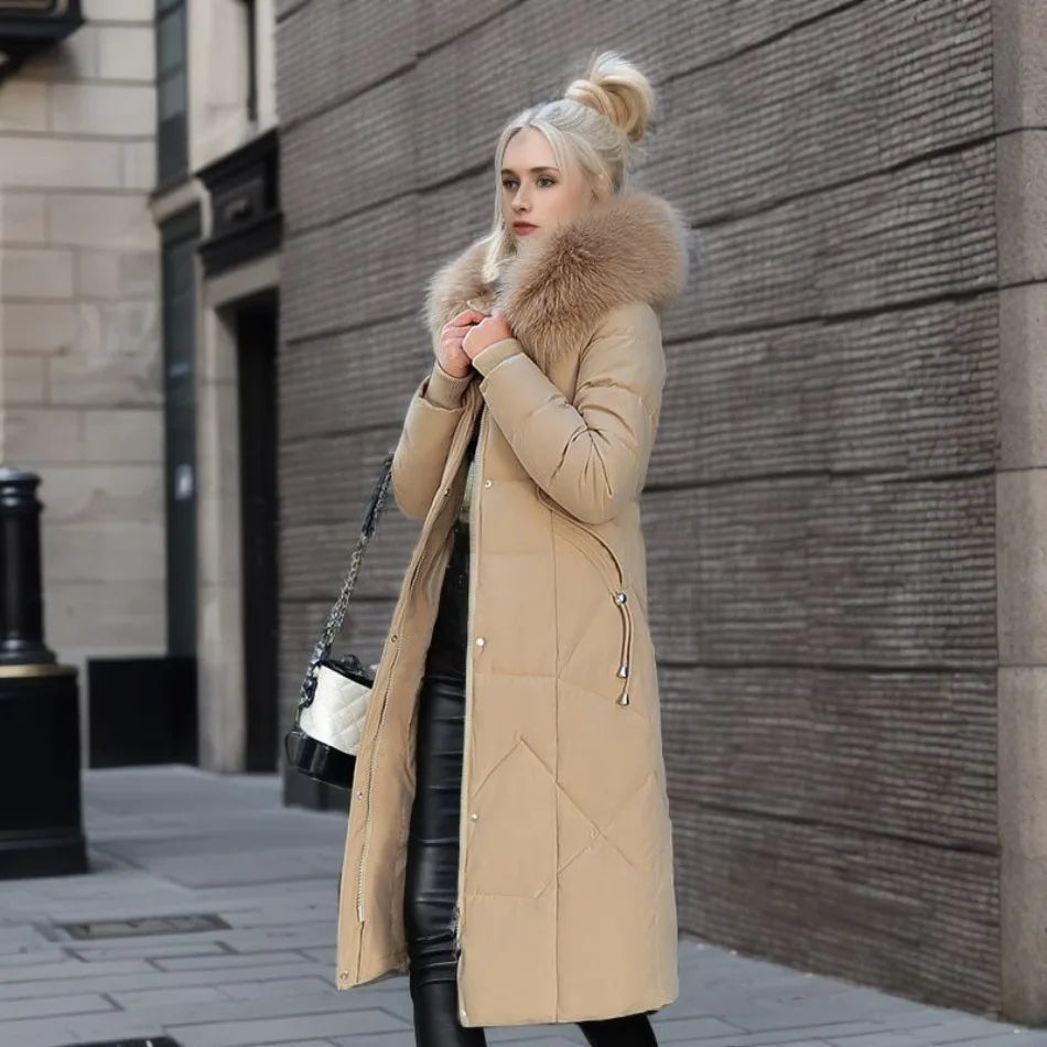 Mujer Abrigo Largo de Invierno | Capucha Ajustable & Bolsillos Profundos | Otoño e Invierno