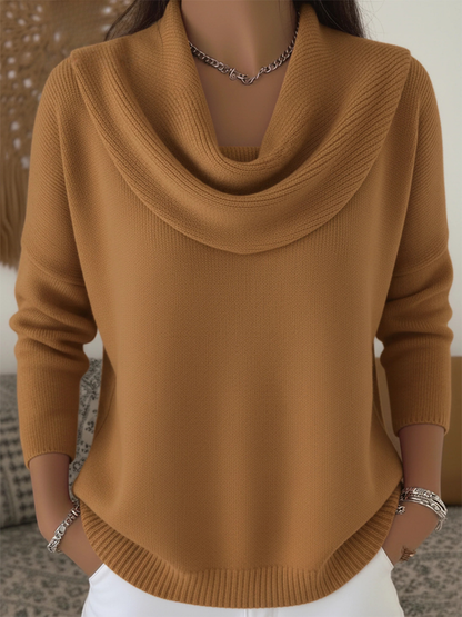 Mujer Jersey de Punto con Cuello Vuelto | Lana Merina & Manga Larga | Otoño e Invierno