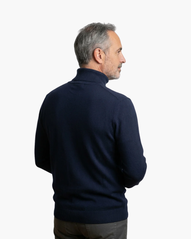 Hombre Jersey de Cuello Alto | Tejido Elástico & Corte Regular | Uso Diario