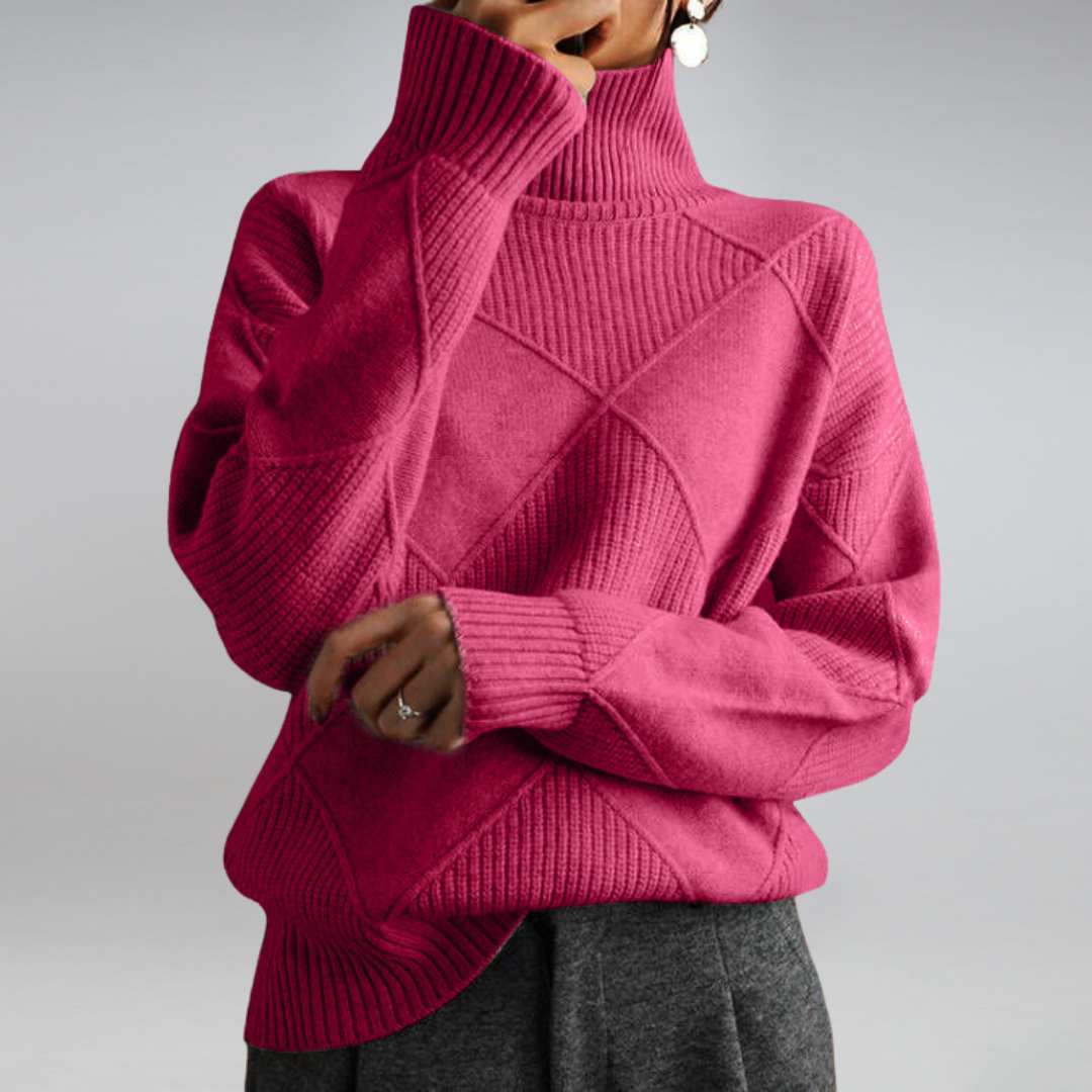 Mujer Jersey de Cuello Vuelto de Cachemira | 100% Cachemira & Cuello Alto | Otoño e Invierno