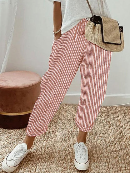 Pantalón largo de lino para mujer | Corte relajado