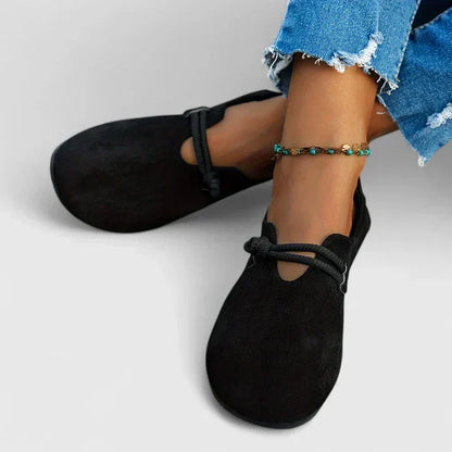 Mocasín con cordones de estilo elegante para mujer | Beige y negro