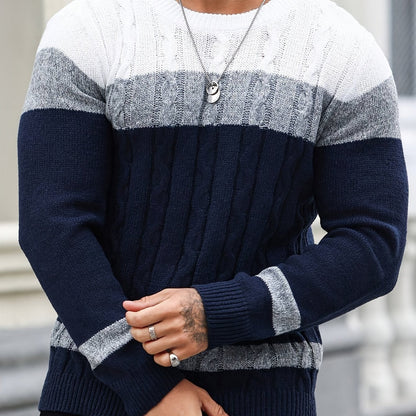 Hombre Jersey de Punto Color Block | Corte Holgado & Diseño Combinable | Uso Diario