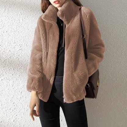 Mujer Chaqueta Cálida | Corte Holgado & Cierre de Cremallera | Otoño e Invierno