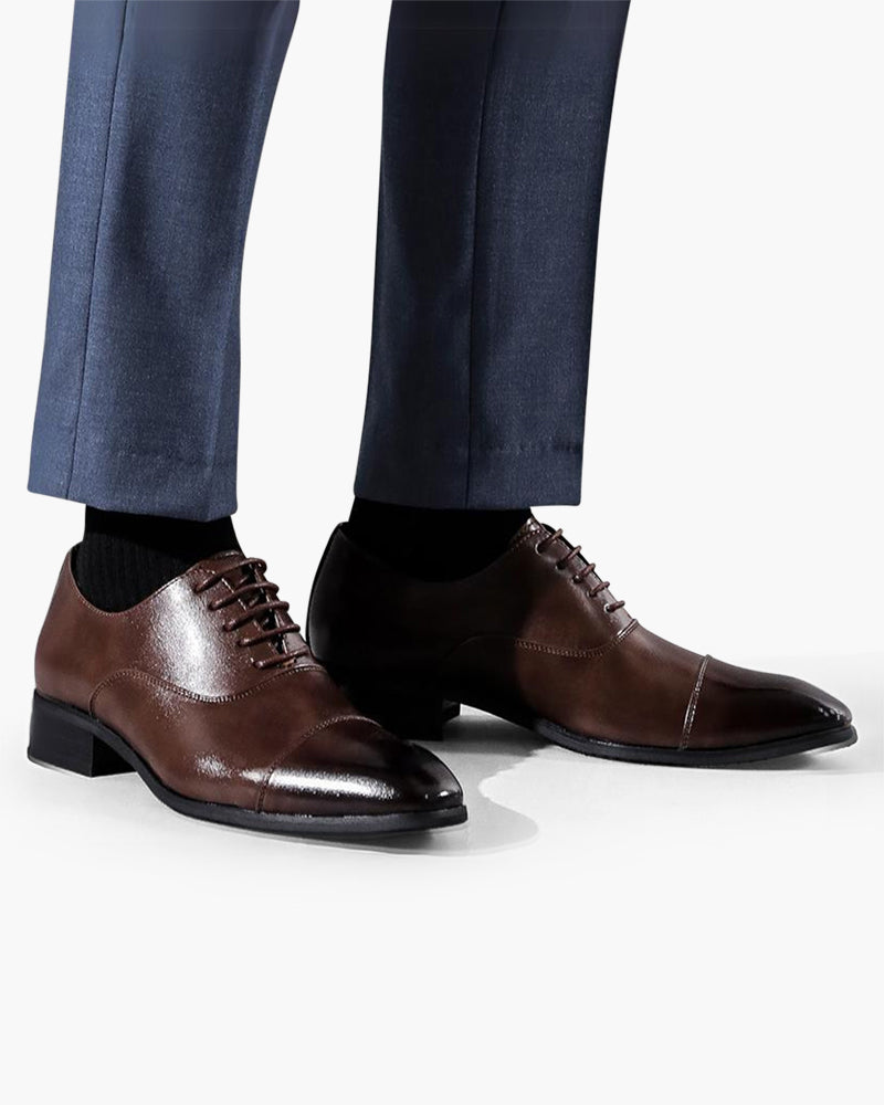 Hombre Zapatos Clásicos de Piel | Piel Lisa & Suela Firme | Oficina y Trabajo