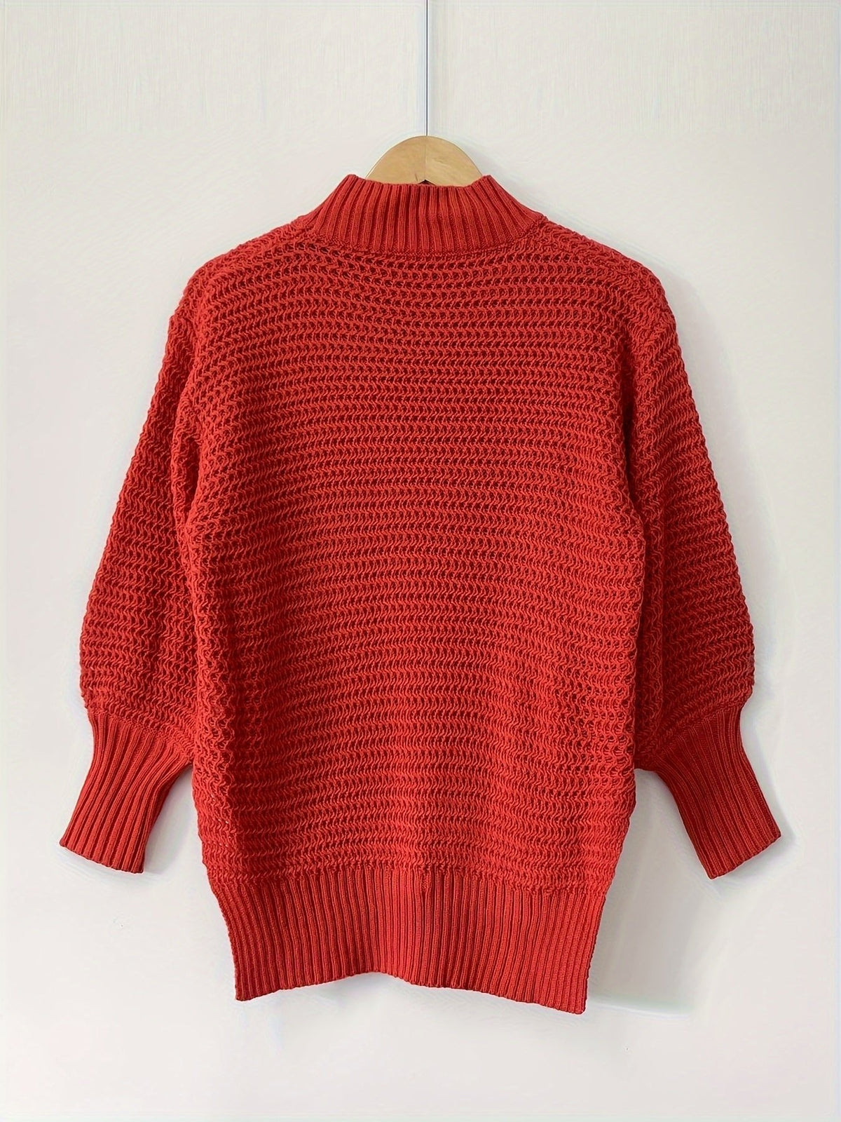 Mujer Jersey de Punto Texturizado | Cuello Alto & Bajo Asimétrico | Uso Diario