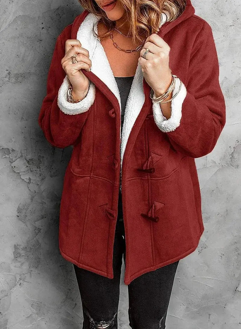 Mujer Abrigo con Capucha | Forro Polar & Corte Entallado | Otoño e Invierno