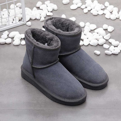 Mujer Botas de Nieve al Tobillo | Cuero Auténtico & Forro Cálido | Otoño e Invierno