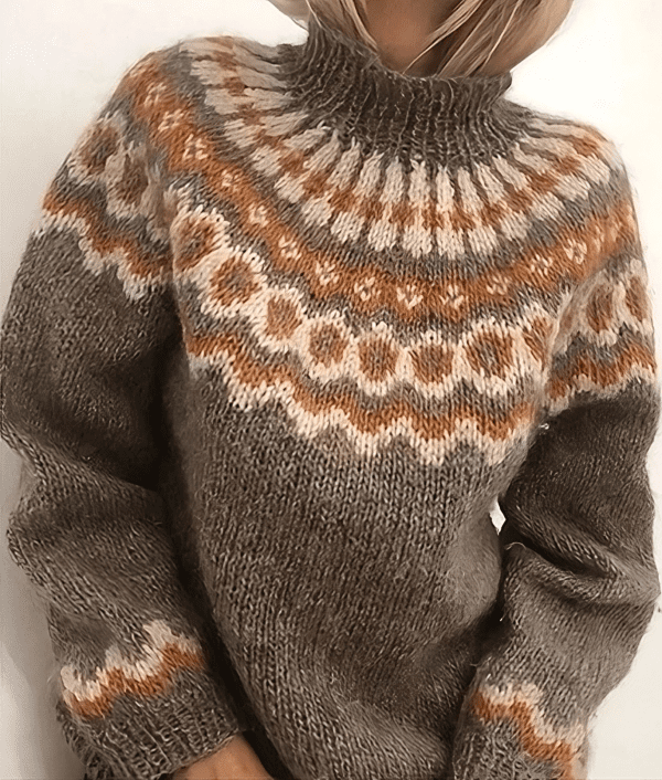 Mujer Jersey de Cuello Alto | Estampado Fair Isle & Punto Grueso | Otoño e Invierno