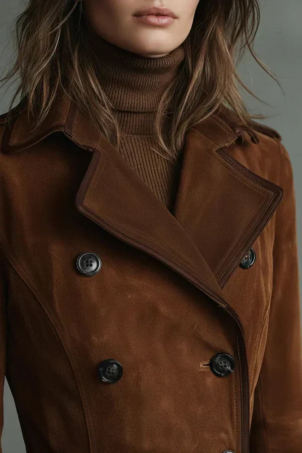 Mujer Gabardina Midi | Cuello de Solapa & Bolsillos Funcionales | Casual y Vacaciones