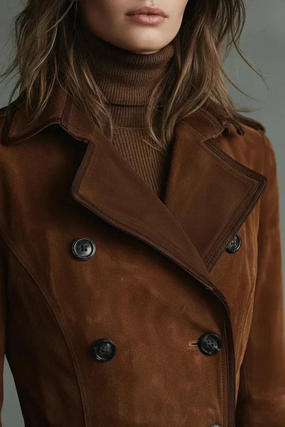 Mujer Gabardina Midi | Cuello de Solapa & Bolsillos Funcionales | Casual y Vacaciones