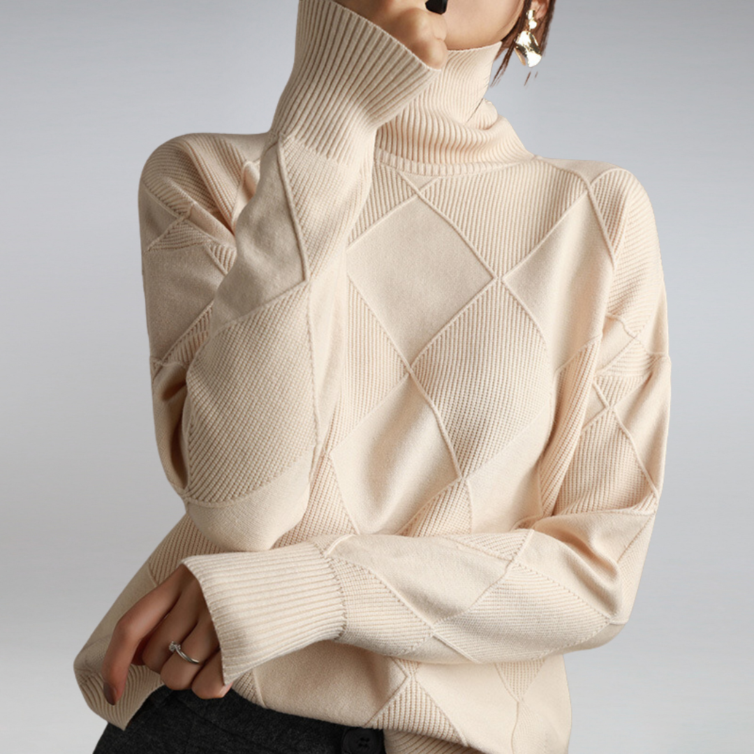 Mujer Jersey de Cuello Vuelto de Cachemira | 100% Cachemira & Cuello Alto | Otoño e Invierno