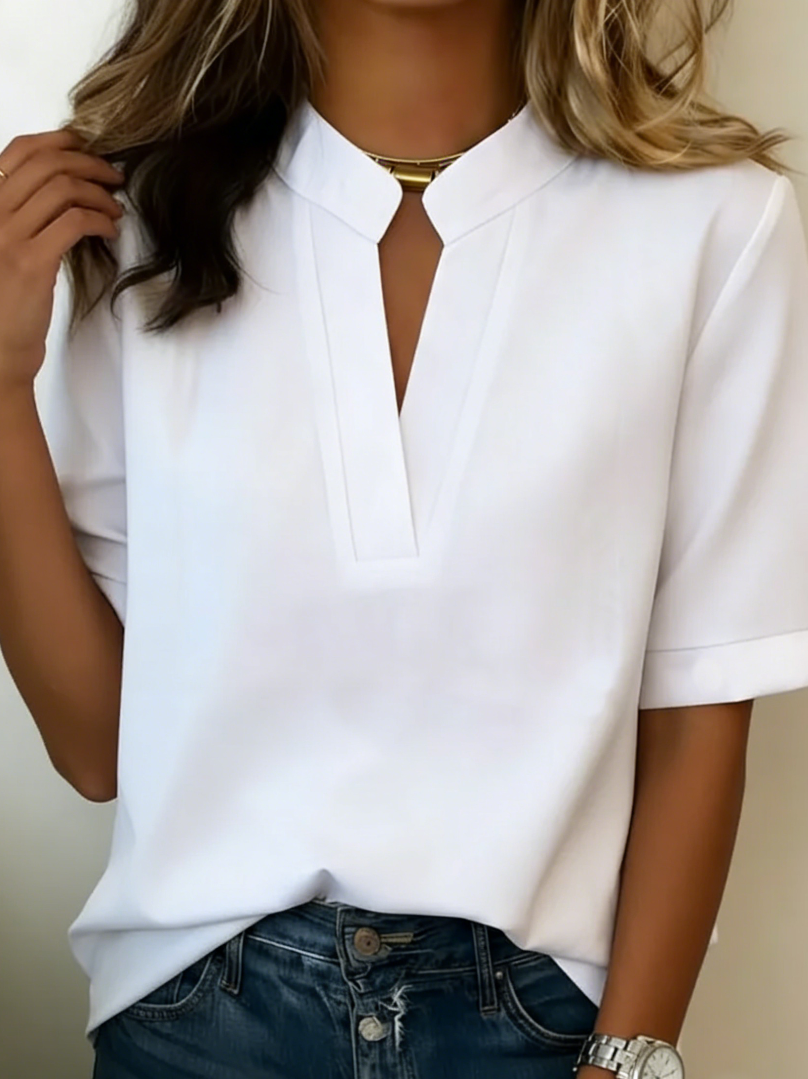 Blusa con escote en V para mujer | Diseño ligero y versátil