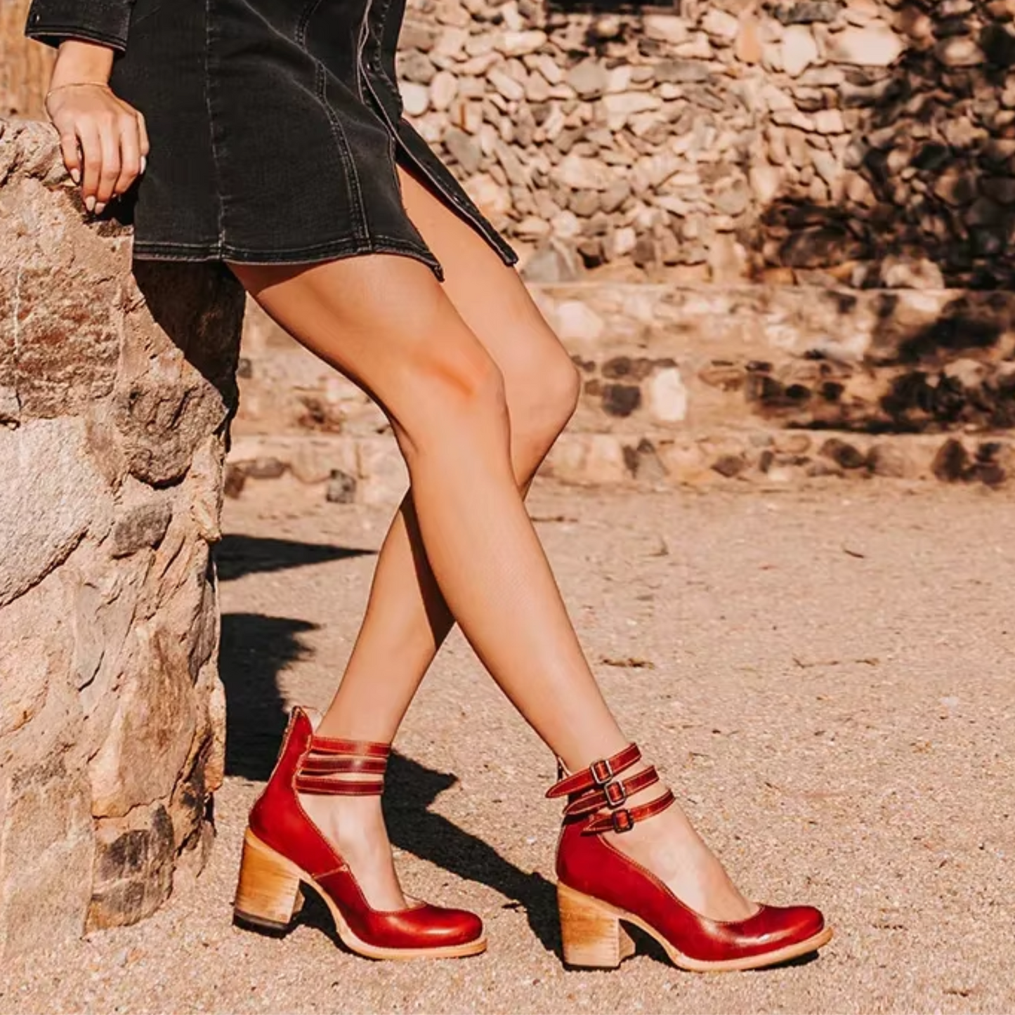 Elegantes sandalias de verano para mujer | Piel sintética marrón claro