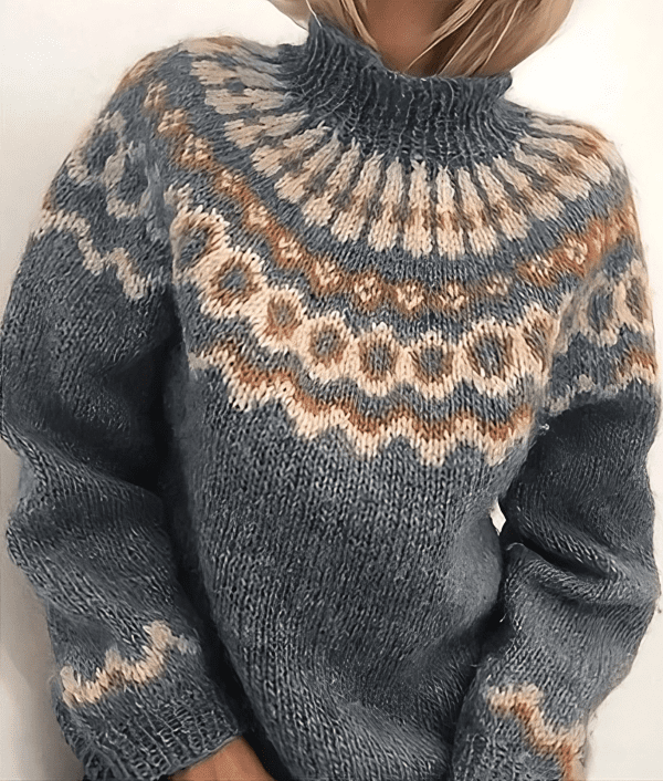 Mujer Jersey de Cuello Alto | Estampado Fair Isle & Punto Grueso | Otoño e Invierno