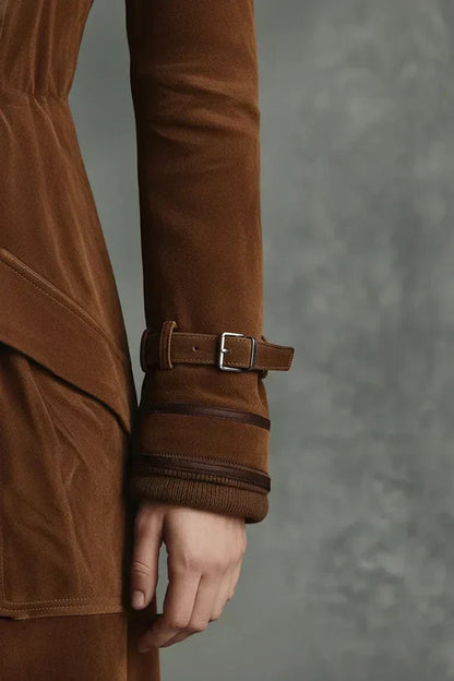 Mujer Gabardina Midi | Cuello de Solapa & Bolsillos Funcionales | Casual y Vacaciones