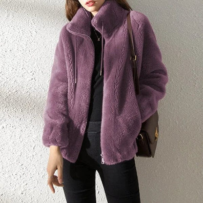 Mujer Chaqueta Cálida | Corte Holgado & Cierre de Cremallera | Otoño e Invierno