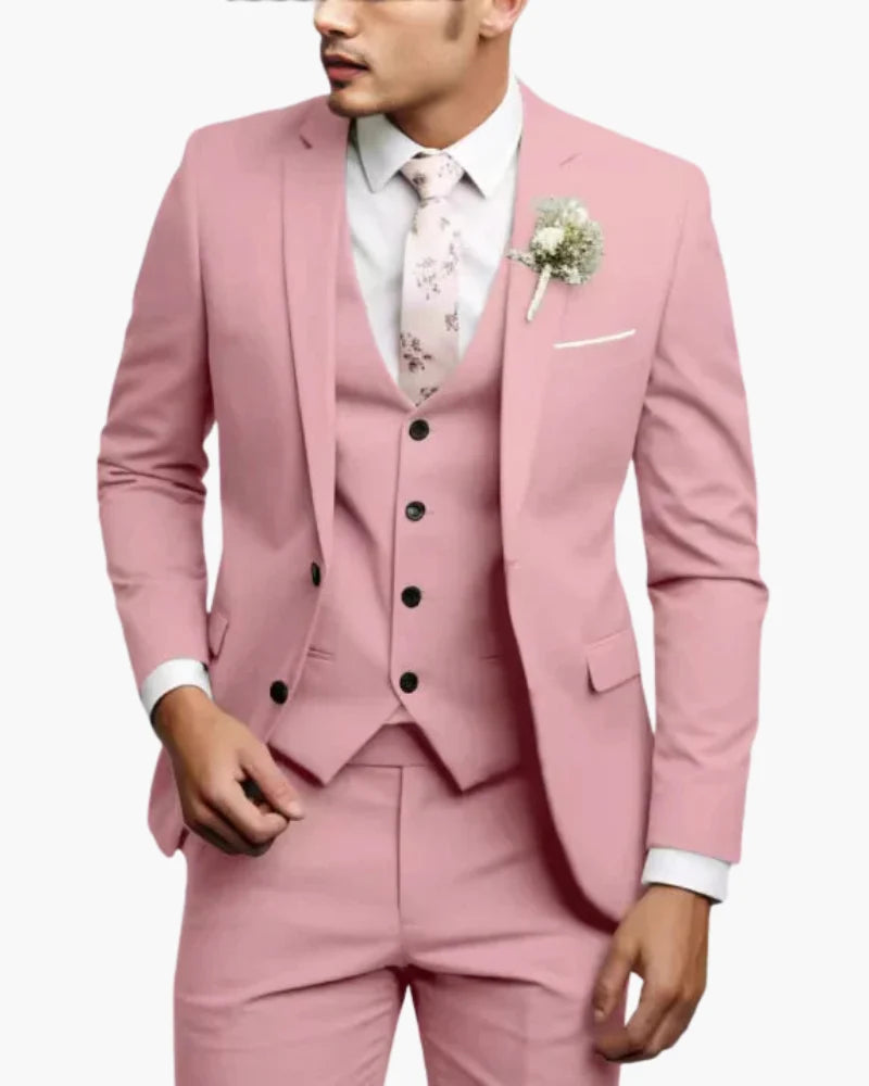 Hombre Traje de Tres Piezas | Corte Slim Fit & Chaleco | Fiesta y Noche