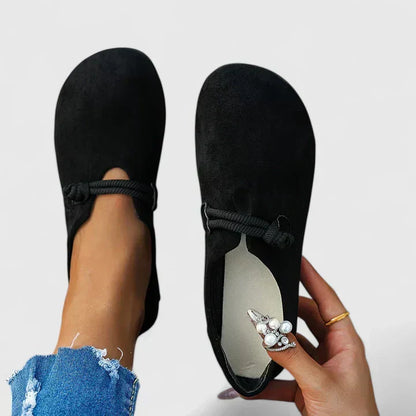 Mocasín con cordones de estilo elegante para mujer | Beige y negro