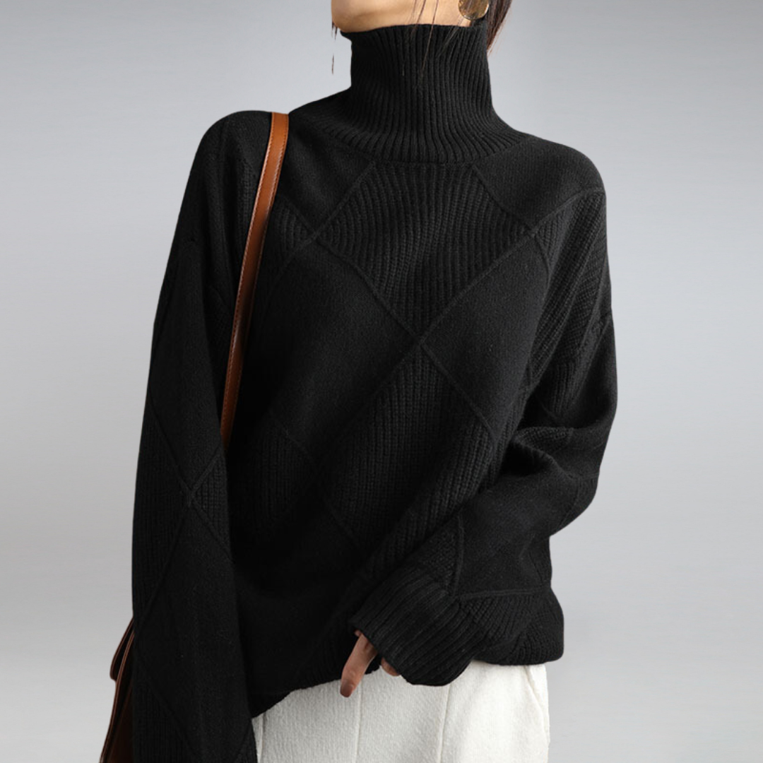 Mujer Jersey de Cuello Vuelto de Cachemira | 100% Cachemira & Cuello Alto | Otoño e Invierno