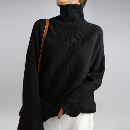 Mujer Jersey de Cuello Vuelto de Cachemira | 100% Cachemira & Cuello Alto | Otoño e Invierno