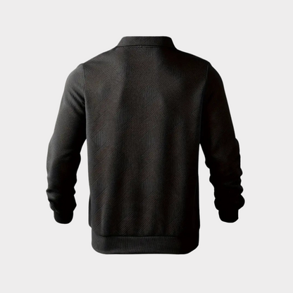 Hombre Jersey con Cremallera | Estampado Geométrico & Cuello con Solapa | Otoño e Invierno
