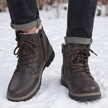Hombre Botas con Cordones | Cremallera Lateral & Forro Cálido | Otoño e Invierno