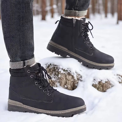 Hombre Botas con Cordones | Cremallera Lateral & Forro Cálido | Otoño e Invierno