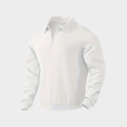 Hombre Jersey con Cremallera | Estampado Geométrico & Cuello con Solapa | Otoño e Invierno
