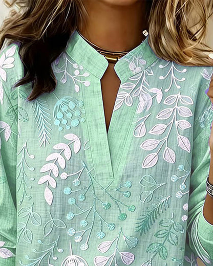 Blusa de flores en tonos pastel con escote en V para mujer | Tejido suave y ligero