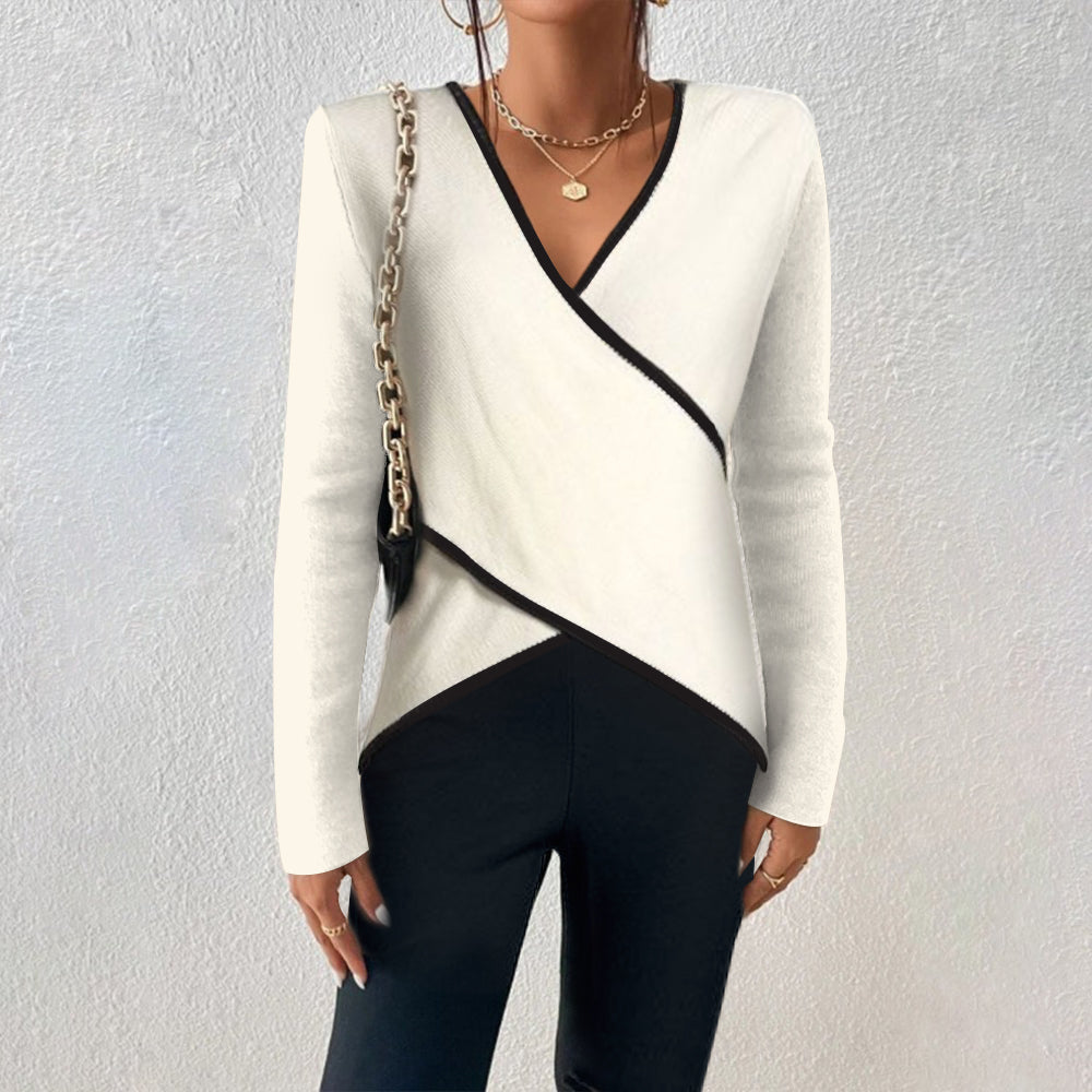 Mujer Jersey de Punto con Cuello en V | Tacto Suave & Transpirable | Todo el Año