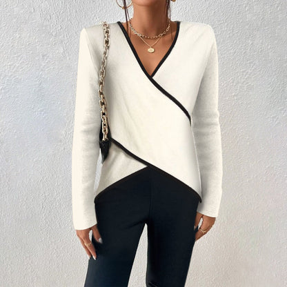 Mujer Jersey de Punto con Cuello en V | Tacto Suave & Transpirable | Todo el Año