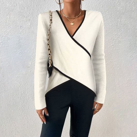 Mujer Jersey de Punto con Cuello en V | Tacto Suave & Transpirable | Todo el Año
