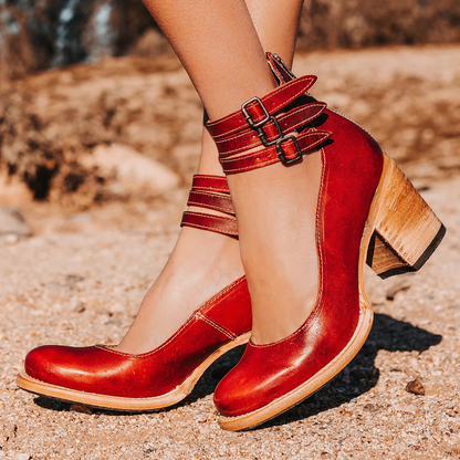 Elegantes sandalias de verano para mujer | Piel sintética marrón claro