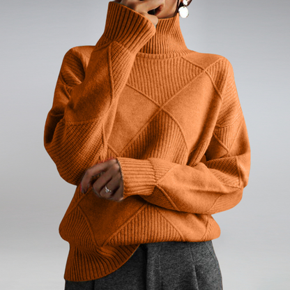 Mujer Jersey de Cuello Vuelto de Cachemira | 100% Cachemira & Cuello Alto | Otoño e Invierno